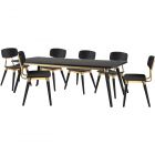 Nuevo Furniture Scholar 94.5"Dining Table Set in Onyx