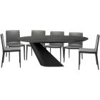 Nuevo Furniture Oblo Dining Table Set in Onyx