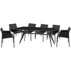 Nuevo Furniture Daniele 78.8" Dining Table Set in Black