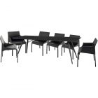 Nuevo Furniture Piper 94.5" Dining Table Set in Ebonized