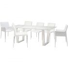 Nuevo Furniture Catrine Dining Table Set in White