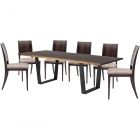 Nuevo Furniture Versailles 96" Dining Table Set in Black/Seared