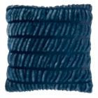 Nourison Home Faux Fur Ruched Faux Rabbit 20" x 20" Navy Indoor Throw Pillow