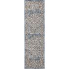 Nourison Home Quarry QUA11 2'2" x 7'6" Ivory Blue Vintage Indoor Rug (Dropshippable)
