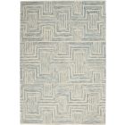 Nourison Home Interlock ITL06 5' x 7'6" Ivory/Turquoise Modern Indoor Rug (Dropshippable)