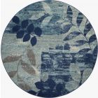 Nourison Home Tranquil TRA01 5'3" x Round Navy/Light Blue Farmhouse Indoor Rug (Dropshippable)