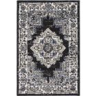 Nourison Home Passion PSN03 1'10" x 2'10" Black Ivory Vintage Indoor Rug (Dropshippable)