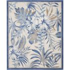 Nourison Home Seaside SDS02 7'10" x 9'10" Ivory Blue Tropical Indoor Rug (Dropshippable)