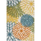 Nourison Home Aloha ALH05 6' x 9' Turquoise Multicolor Rectangle Tropical Rug