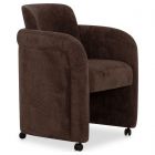Moe's Home Collection Mesto Rolling Dining Chair in Dark Brown (Dropshippable)