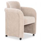 Moe's Home Collection Mesto Rolling Dining Chair in Taupe