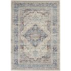 Nourison Home Vintage Kashan VKA07 5'3" x 7'10" Ivory Blue Vintage Indoor Rug (Dropshippable)