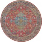 Nourison Home Ankara Global ANR01 6' x Round Multicolor Round Vintage Indoor Rug (Dropshippable)