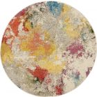 Nourison Home Celestial CES12 5'3" x Round Ivory/Multicolor Modern & Contemporary Indoor Rug (Dropshippable)