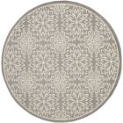 Nourison Home Jubilant JUB06 8' x Round Ivory/Grey Farmhouse Indoor Rug (Dropshippable)