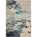 Nourison Home Celestial CES02 6' x 9' Ivory/Teal Blue Modern Indoor Rug (Dropshippable)