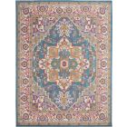 Nourison Home Passion PSN20 8' x 10' Teal Multicolor Bohemian Indoor Rug (Dropshippable)