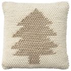 Nourison Home Holiday Pillows Fir Trees20" x 20" Ivory Beige Indoor Throw Pillow