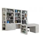 Parker House Catalina 9pc Library Wall with Desk in White
