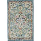 Nourison Home Passion PSN25 1'10" x 2'10" Ivory/Light Blue Bohemian Indoor Rug (Dropshippable)