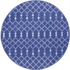 Nourison Home Whimsicle WHS02 5' x Round Navy Bohemian Indoor Rug (Dropshippable)
