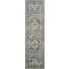 Nourison Home Ankara Global ANR07 2' x 6' Blue/Green Runner Vintage Indoor Rug (Dropshippable)