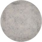 Nourison Home Rustic Textures RUS09 7'10" x Round Ivory Light Blue Vintage Indoor Rug (Dropshippable)