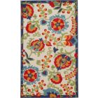 Nourison Home Aloha ALH17 3' x 5' Multicolor Rectangle Farmhouse Rug
