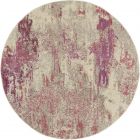 Nourison Home Celestial CES02 7'10" x Round Ivory/Pink Modern Indoor Rug (Dropshippable)
