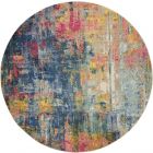 Nourison Home Celestial CES09 7'10" x Round Blue/Yellow Modern & Contemporary Indoor Rug (Dropshippable)