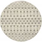 Nourison Home Grafix GRF37 5'3" x Round Ivory/Grey Bohemian Indoor Rug (Dropshippable)