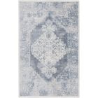 Nourison Home Astra Machine Washable ASW11 2'2" x 4' Blue Ivory Rectangle Vintage Indoor Rug