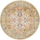 Nourison Home Passion PSN23 4' x Round Ivory/Yellow Bohemian Indoor Rug (Dropshippable)