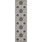 Nourison Home Aloha ALH19 2'3" x 8' Grey/Blue Runner Contemporary Rug