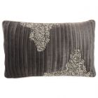 Nourison Home Sofia Ribbed Stripe 12" x 20" Charcoal Pewter Indoor Throw Pillow