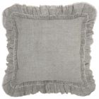 Nourison Home Sofia Linen Frilled Border 24" x 24" Grey Indoor Throw Pillow