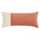 Nourison Home Lifestyle Linen and Velvet 14" x 32" Blush Indoor Throw Pillow