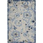 Nourison Home Aloha ALH17 2'8" x 4' Blue/Grey Rectangle Farmhouse Rug