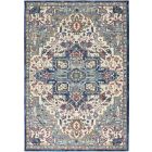 Nourison Home Ankara Global ANR15 4' x 6' Ivory Navy Rectangle Bohemian Indoor Rug (Dropshippable)