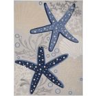 Nourison Home Aloha ALH24 9' x 12' Blue/Grey Rectangle Coastal, Nautical & Beach Rug