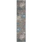 Nourison Home Passion PSN17 2'2" x 10' Charcoal/Blue Contemporary Indoor Rug (Dropshippable)