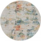 Nourison Home Ankara Global ANR09 4' x Round Ivory/Multicolor Round Modern Indoor Rug (Dropshippable)