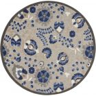 Nourison Home Aloha ALH17 4' x Round Natural/Blue Farmhouse Rug (Dropshippable)