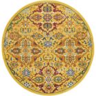 Nourison Home Allur ALR03 5'3" x Round Yellow Multicolor Round Bohemian Indoor Rug
