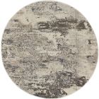 Nourison Home Celestial CES02 4' x Round Ivory/Grey Modern Indoor Rug (Dropshippable)