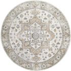Nourison Home Astra Machine Washable ASW12 7'10" x Round Silver Grey Vintage Indoor Rug