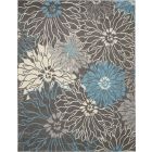 Nourison Home Passion PSN17 6'7" x 9'6" Charcoal/Blue Contemporary Indoor Rug (Dropshippable)