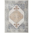 Nourison Home Astra Machine Washable ASW11 5'3" x 7' Grey Gold Rectangle Vintage Indoor Rug