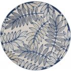 Nourison Home Aloha ALH18 4' x Round Ivory/Navy Tropical Rug (Dropshippable)
