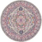 Nourison Home Passion PSN20 8' x Round Light Grey/Pink Bohemian Indoor Rug (Dropshippable)